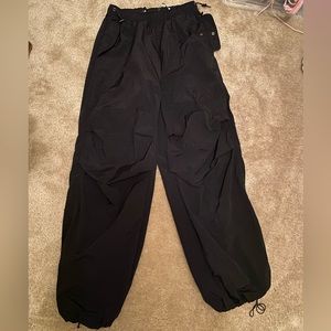 - Bershka black parachute pants